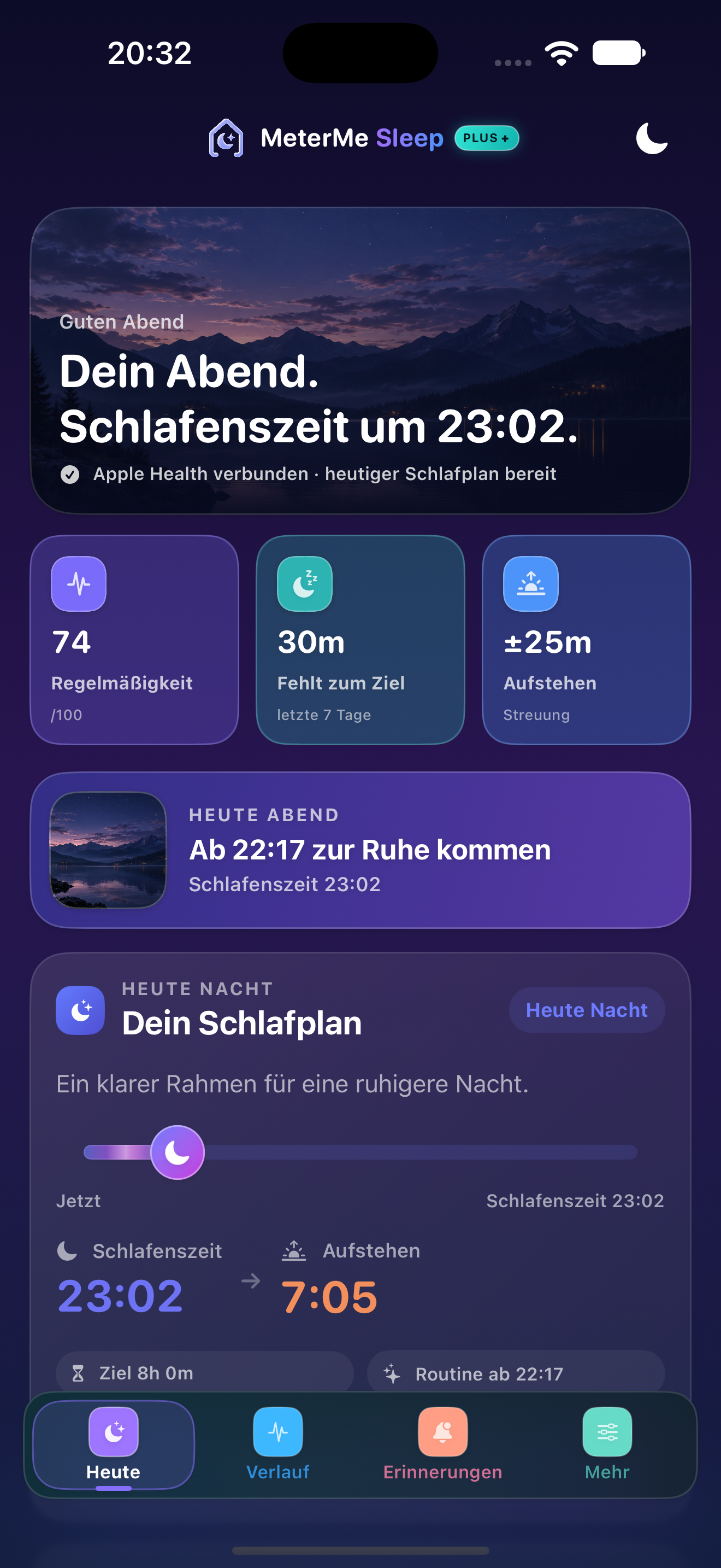 MeterMe Sleep auf dem iPhone